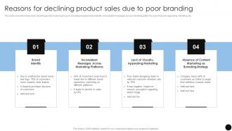 Reasons For Declining Product Sales Due To Brand Marketing Strategies To Achieve