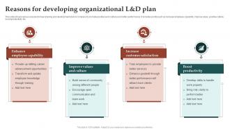 Reasons For Developing Organizational L And D Plan