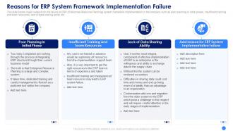 Reasons for erp system framework erp system framework implementation