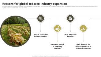 Reasons For Global Tobacco Global Tobacco Industry Outlook Industry IR SS