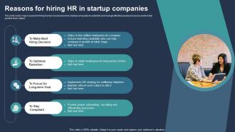 Reasons For Hiring HR In Startup Companies