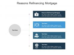 Reasons refinancing mortgage ppt powerpoint presentation icon demonstration cpb