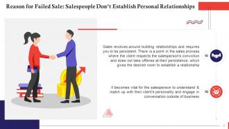 Reasons Salespeople Fail At Closing A Deal Training Ppt Editable Graphical