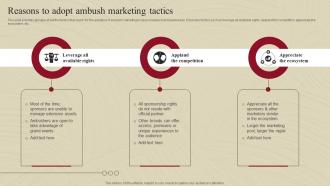 Reasons To Adopt Ambush Marketing Tactics Complete Guide Of Ambush Marketing