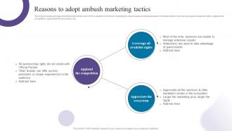 Reasons To Adopt Ambush Marketing Tactics Creating Buzz With Ambush Marketing Strategies MKT SS V