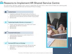 Reasons To Implement HR Shared Service Centre Transforming Human Resource Ppt Sample