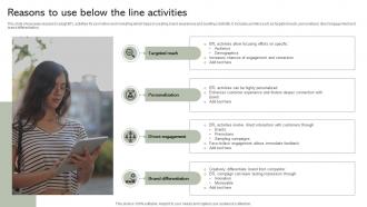 Reasons To Use Below The Line Activities