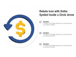 Rebate icon with dollar symbol inside a circle arrow