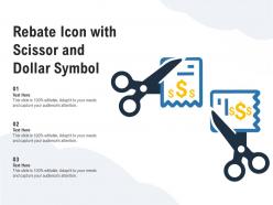 Rebate icon with scissor and dollar symbol