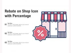 Rebate on shop icon with percentage