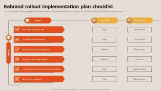 Rebrand Rollout Implementation Plan Checklist