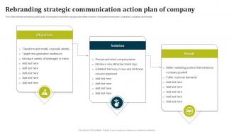 Rebranding Strategic Communication Action Plan Of Company