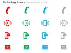 Receiver mobile signal chat laptop ppt icons graphics