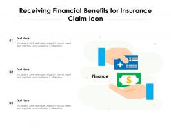 Receiving financial benefits for insurance claim icon
