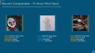 Recent Comparable Tv Show Pitch Deck Ppt Portfolio Graphics Tutorials