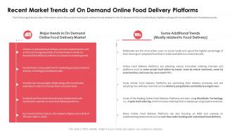 Recent market trends of on demand online food delivery platforms ppt diagrams