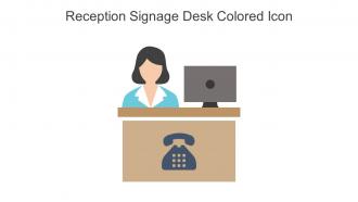 Reception Signage Desk Colored Icon In Powerpoint Pptx Png And Editable Eps Format