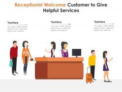 Receptionist welcome customer to give helpful services infographic template