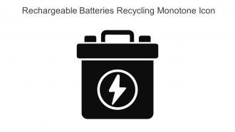 Rechargeable Batteries Recycling Monotone Icon In Powerpoint Pptx Png And Editable Eps Format