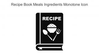 Recipe Book Meals Ingredients Monotone Icon In Powerpoint Pptx Png And Editable Eps Format