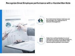 Recognize great employee performance with a handwritten note powerpoint slides