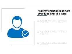 Recommendation icon with employee and tick mark