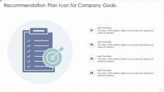 Recommendation Plan Icon For Company Goals