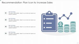 Recommendation Plan Icon To Increase Sales