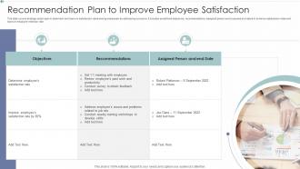Recommendation Plan To Improve Employee Satisfaction