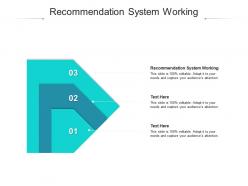 Recommendation system working ppt powerpoint presentation ideas slides cpb