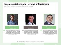 Recommendations and reviews of customers click replace ppt powerpoint presentation summary grid