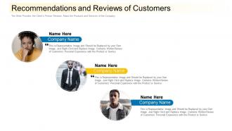 Recommendations And Reviews Of Customers Community Financing Pitch Deck Ppt Ideas Deck