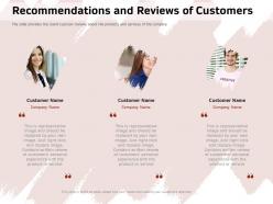 Recommendations and reviews of customers replaced ppt powerpoint presentation icon show