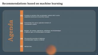 Recommendations Based On Machine Learning Powerpoint Presentation Slides Idea
