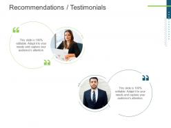 Recommendations testimonials presenting oneself for a meeting ppt clipart