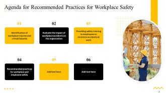 Recommended Practices For Workplace Safety Powerpoint Presentation Slides Downloadable