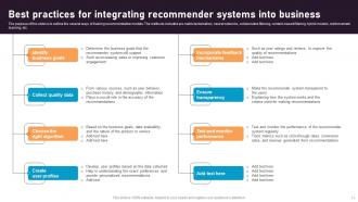 Recommender System Integration Into Business Powerpoint Presentation Slides Customizable Designed
