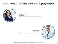 Reconstruction And Remodeling Proposal Powerpoint Presentation Slides