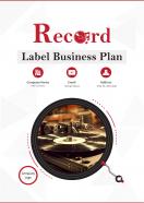 Record Label Business Plan A4 Pdf Word Document