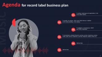 Record Label Business Plan Powerpoint Presentation Slides Template Visual