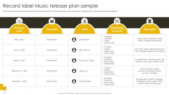 Record Label Music Release Plan Sample Revenue Boosting Marketing Plan Strategy SS V