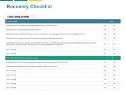 Recovery checklist community capacity ppt powerpoint presentation file structure