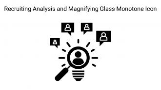 Recruiting Analysis And Magnifying Glass Monotone Icon In Powerpoint Pptx Png And Editable Eps Format