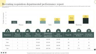 Recruiting Requisition Departmental Performance Report