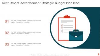 Recruitment Advertisement Strategic Budget Plan Icon