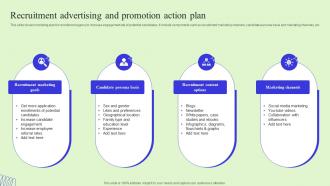 Recruitment Advertising And Promotion Action Plan