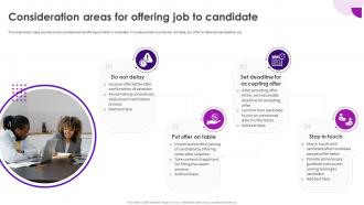 Recruitment And Selection Process Consideration Areas For Offering Job To Candidate