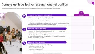 Recruitment And Selection Process Sample Aptitude Test For Research Analyst Position