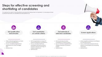 Recruitment And Selection Process Steps For Effective Screening And Shortlisting Of Candidates