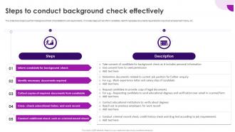 Recruitment And Selection Process Steps To Conduct Background Check Effectively